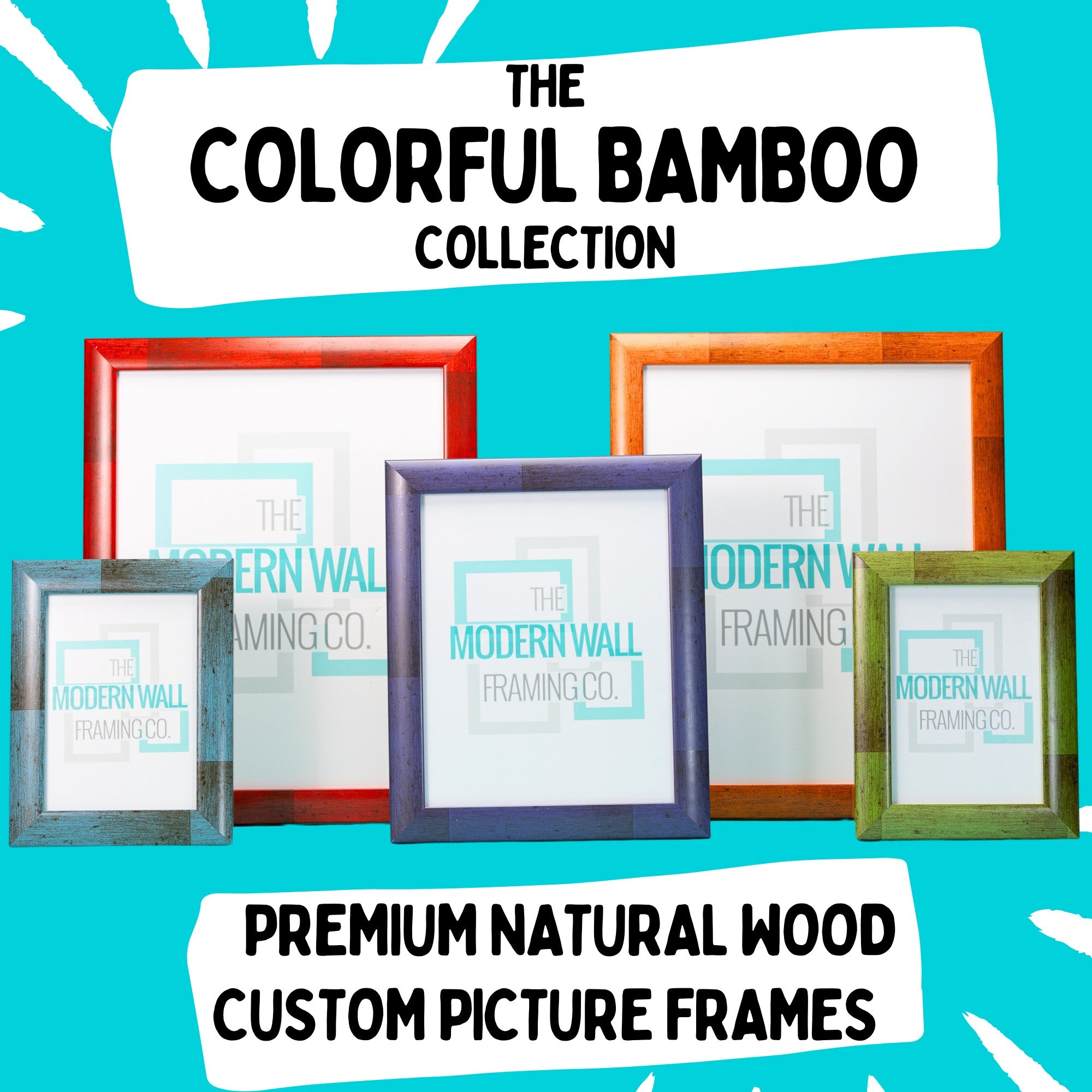 Blue Colorful Frame Colorful Bamboo Custom Picture Frame - Blue – The Modern Wall