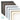 Collection of contemporary decorative picture frame corner samples in black, brown, gray, blue, silver, and gold. 