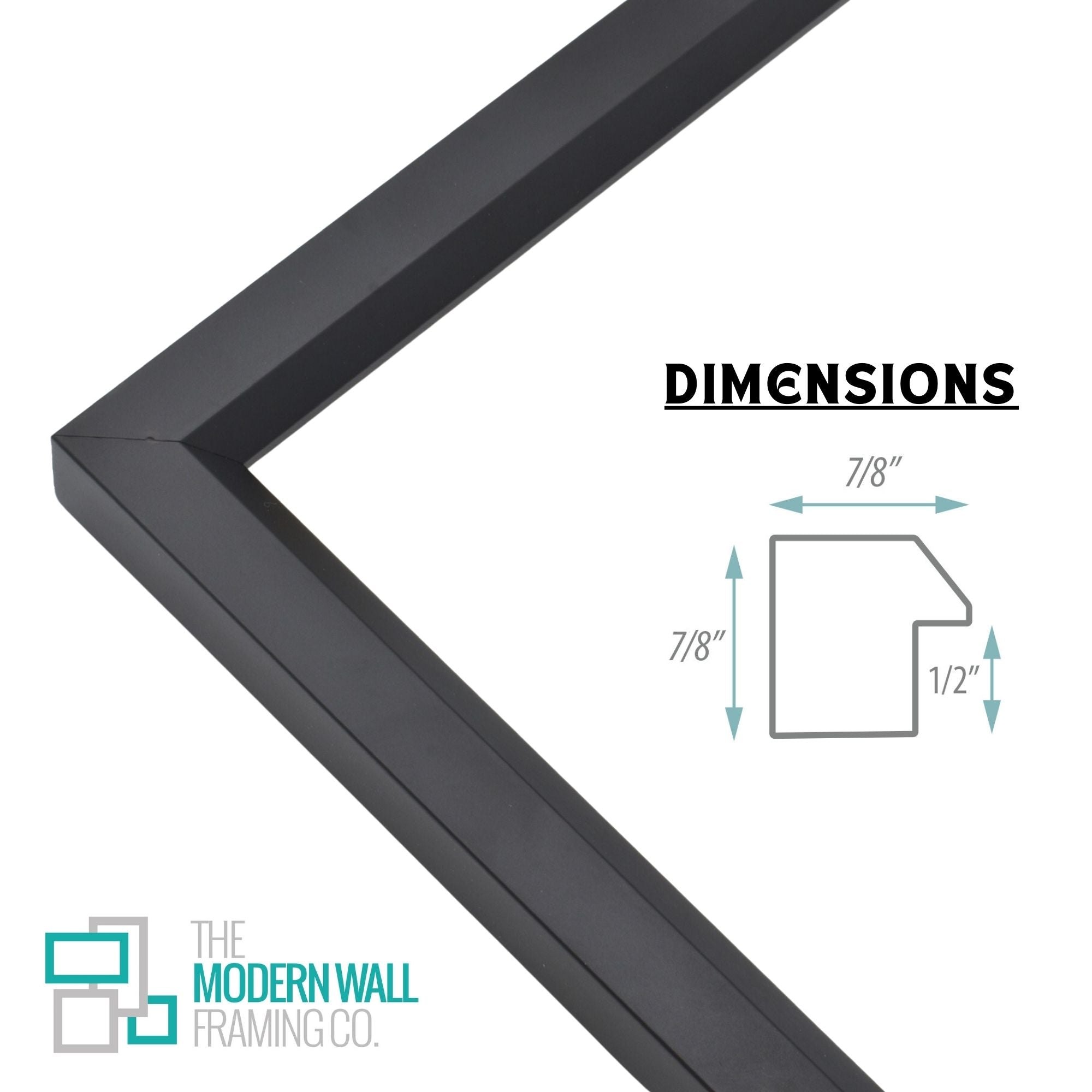 Frame Descriptions Beveled Modern Basic Custom Picture Frame - Black - 7/8