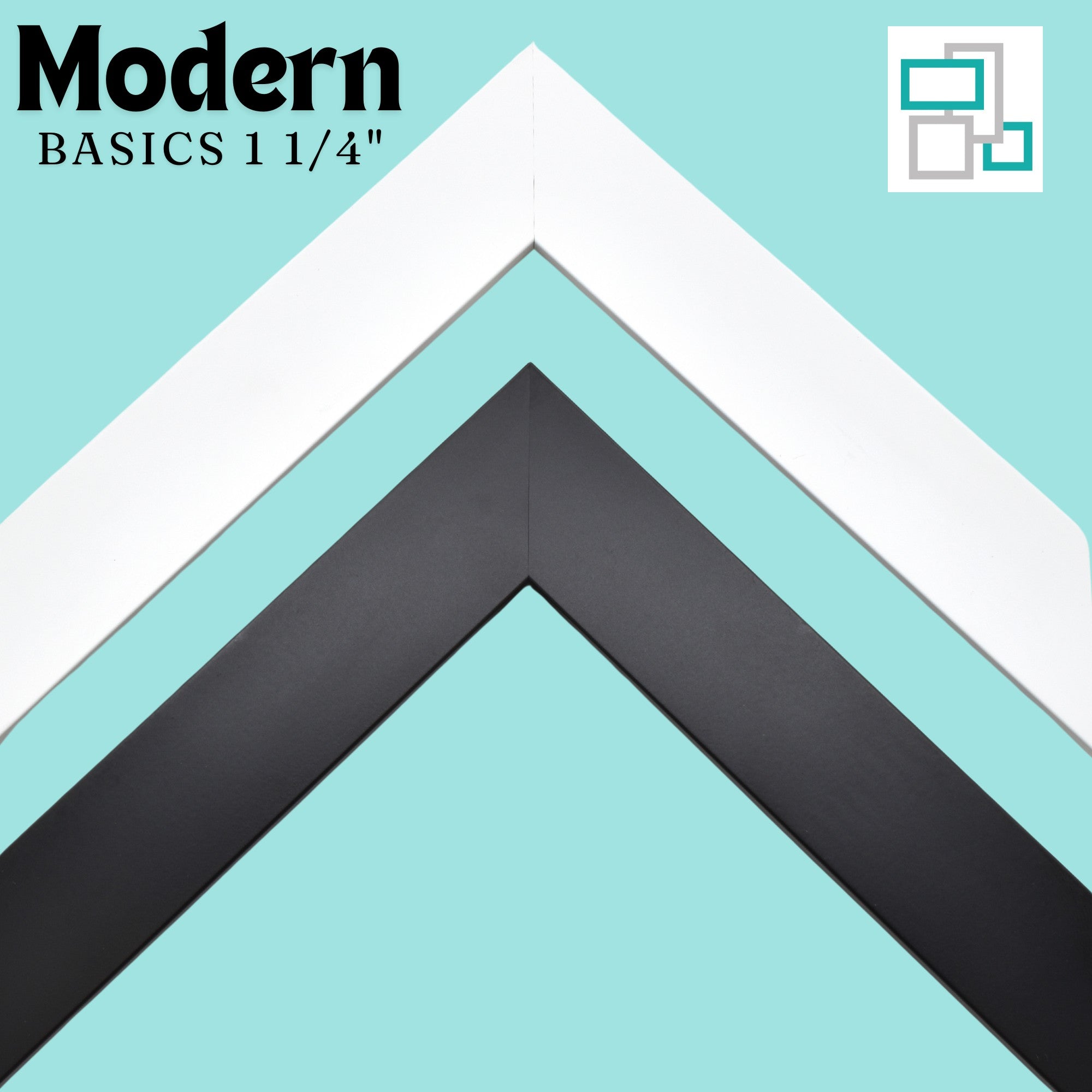 Basic Graphic Frame Modern Basic Custom Picture Frame - White - 1 1/4