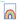 Modern blue wood picture frame with colorful rainbow artwork
