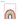 Modern pink wood picture frame with colorful rainbow artwork