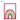 Modern red wood picture frame with colorful rainbow artwork