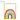 Modern yellow wood picture frame with colorful rainbow artwork
