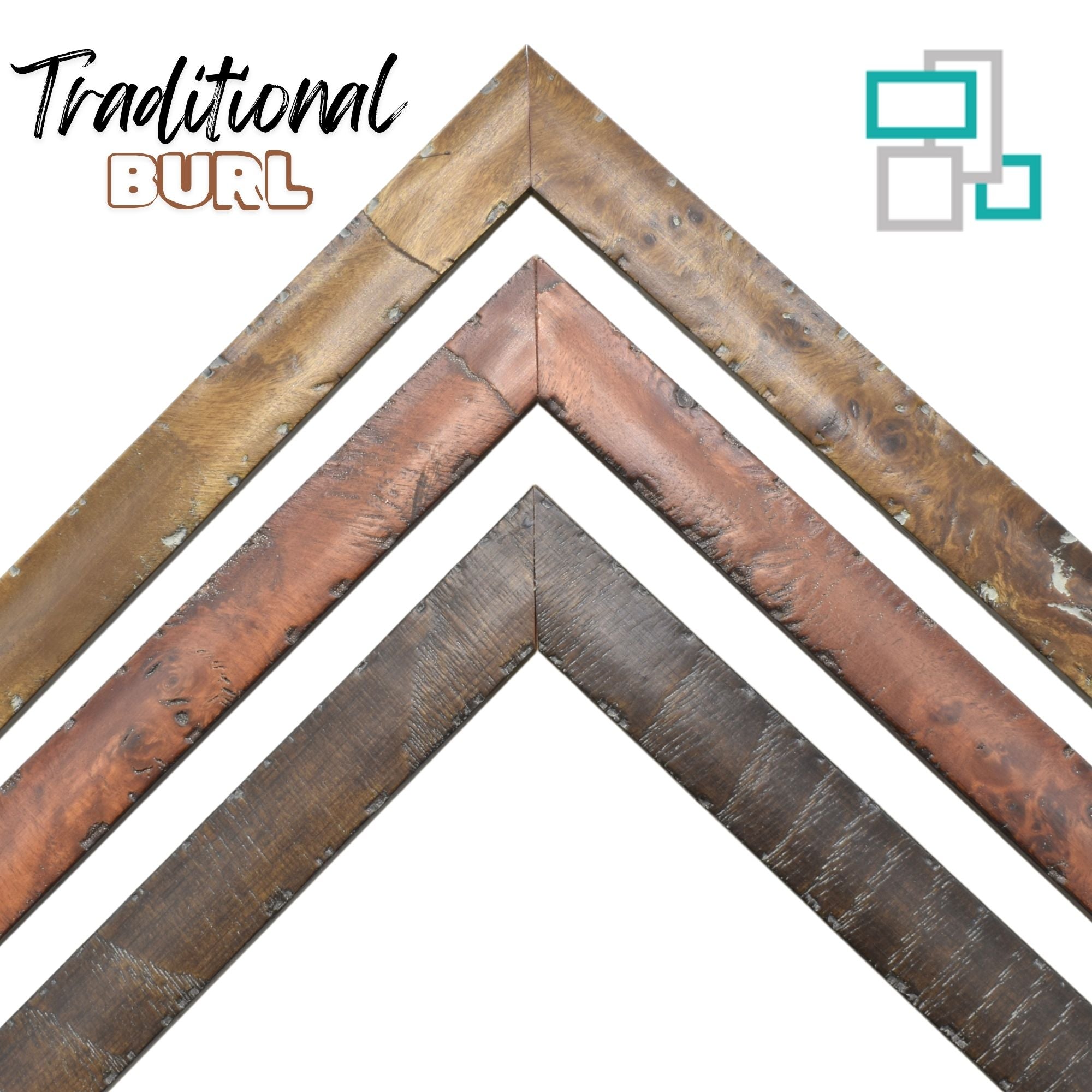 Burre Frame Traditional Burl Wood Custom Picture Frame - Mahogany – The Modern Wall
